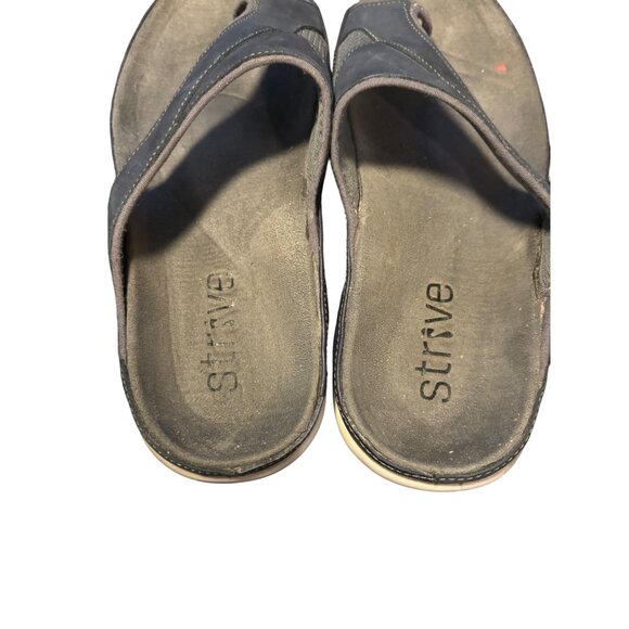 Strive Womens Orthotic Sandals Size 8 Navy Blue Arch Support Comfort Toe Loop - Picture 3 of 6